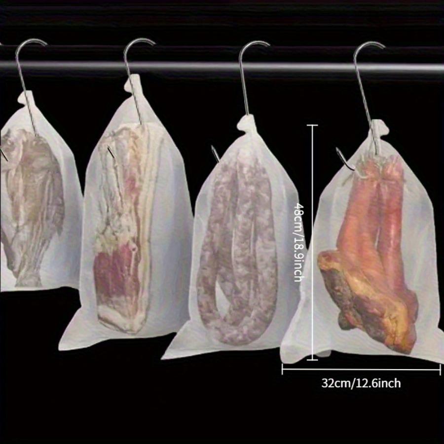 20pcs Drawstring Mesh Bags - Suitable for Bacon, Sausages, Dry-Fried Meats, Hamsters, etc. - Outdoor Storage Solution, Drying Bacon Net, Fly-Proof
