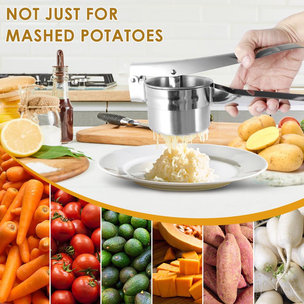 Stainless Steel Manual Potato Masher Labor Saving Potato Ricer House Kitchen Tool for Vegetable Yams Fruit Juicer Lemon Squeezer