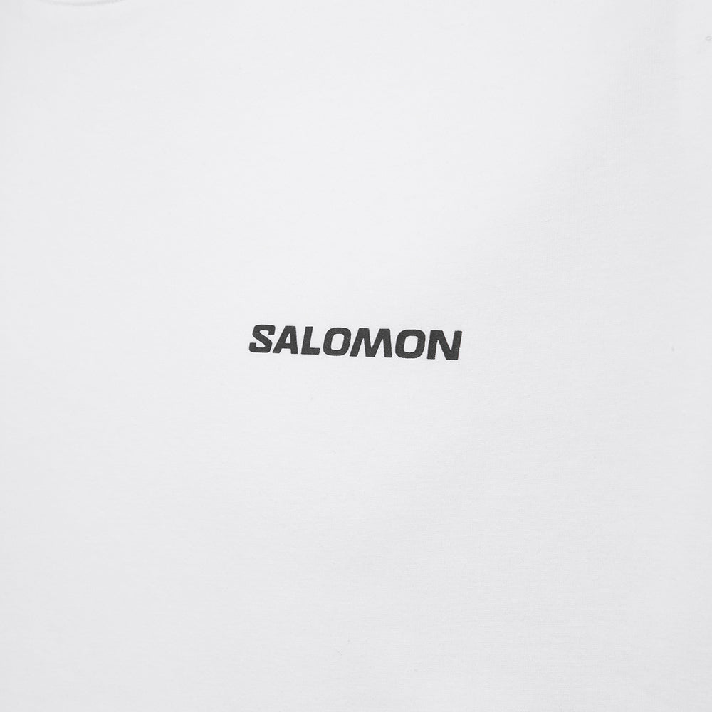 SALOMON Uni Blast Series Cool Sensation Letter Round Neck Pullover Short Sleeve T-Shirt Unisex T-Shirts White C28084