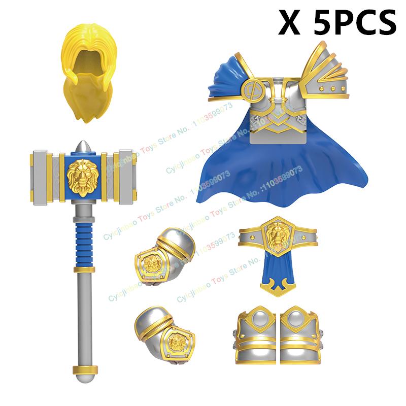 DT017 Chevaliers d'or Médiévaux Soldats en armure lourde Figurines Accessoires Blocs de construction Jouets pour enfants cadeaux