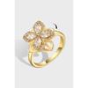 Rotatable Spin Ring Jewelry Four-leaf Clover Spinner Rings Spinning Rotating Adjustable Fidget Rings for Anxiety