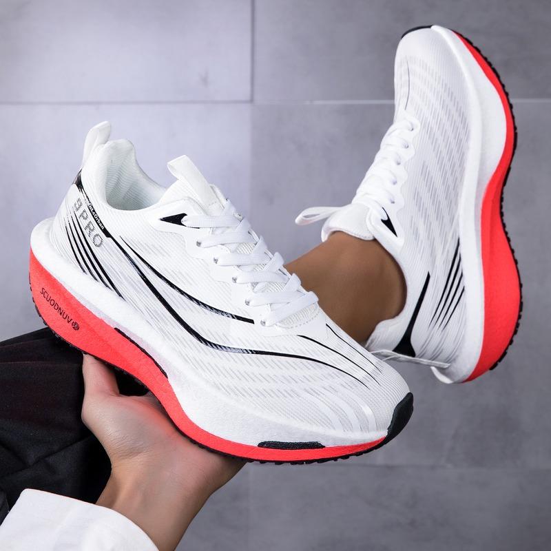 Outdoor Running Shoes Men Breathable Lightweight Mesh Anti-slip Wear-resistant Casual Shoes Men Lace-up Sports Shoes Men