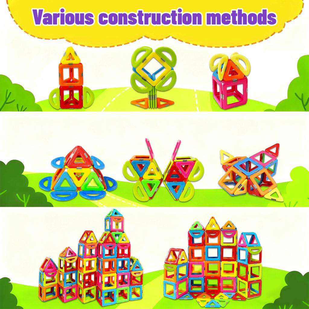Magnetic Building Blocks DIY Magnets Toys For Kids Designer Construction Set Birthday Gifts For Boys Girls Toys 44/74/98PCS