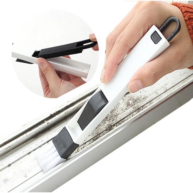 Keyboard and Window Groove Cleaning Brush Set with Dustpan