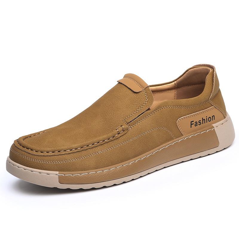 Autumn New Men's Shoes Are Breathable and Comfortable, Versatile Foot-fitting Casual Leather Shoes, Men's One-pedal Driving