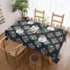 An Ornate Gold Damask Fleur De Lis Customized Rectangular Tablecloth Waterproof Table Cover for Dining Events Table Cloth