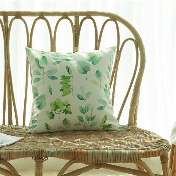 Double Sided Waterproof Printing Pillowcase Fresh Green Leaf Dot Home Sofa Pillowcase Japanese Cushion Cover