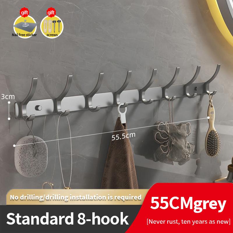 YUNJIEYA Black/White/Gun Grey Door Hooks Clothes Hanger Storage Bedroom Clothes Hook Wall Hanging Kitchen Bathroom Accessories