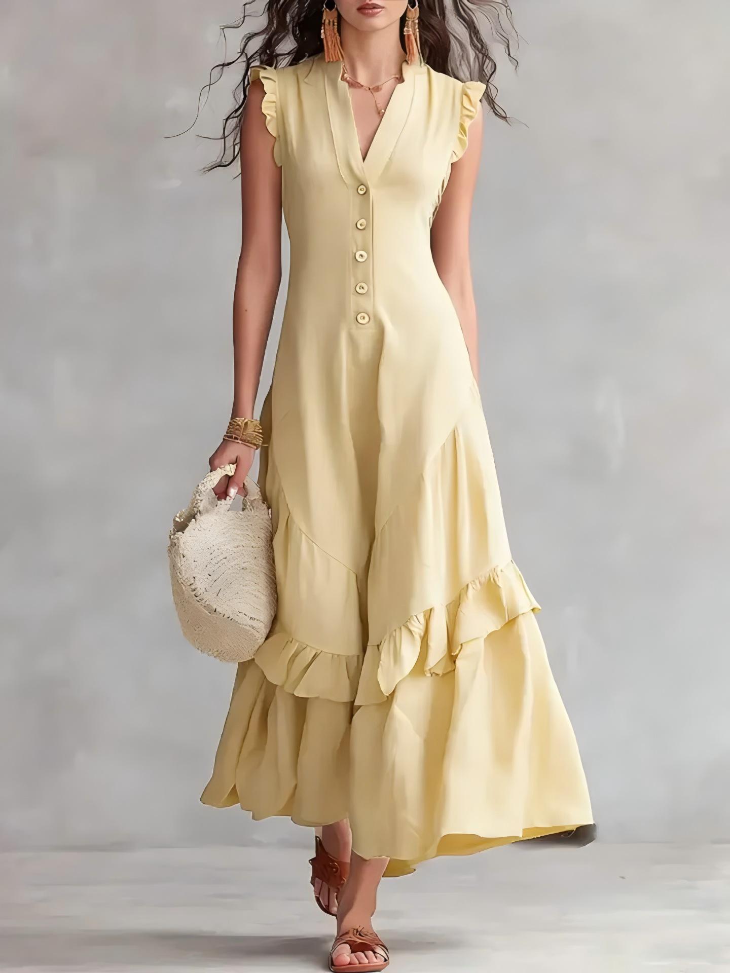 2026 Elegant Minimalist Cotton Linen Sleeveless Dress for Women Small