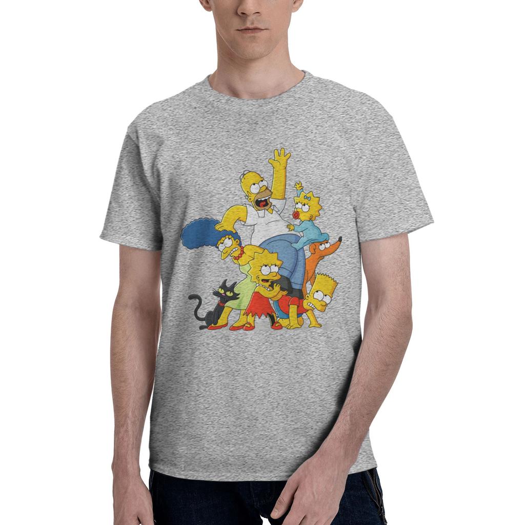 202526 Summer Disney Simpson Family Printed Pure Cotton Tshirt Fashionable Loose Casual Shortsleeved Unisplish