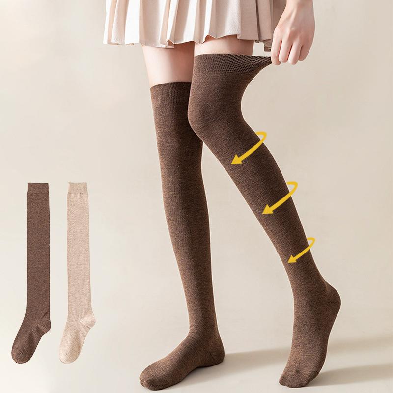 Long Tube Solid Color Comfortable Slimming Knee Socks Women'S High Socks Sports Socks Micro Pressure Socks Jk Calf Socks