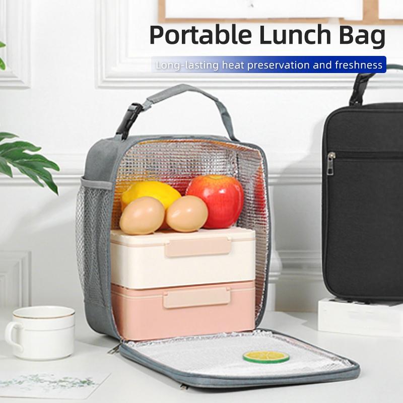 Car Logo Thickened Bento Bag IXRGS4 Portable Insulation Bag For Volkswagen VW Tiguan CC Jetta Polo Golf Passat Scirocco T-ROC Touareg