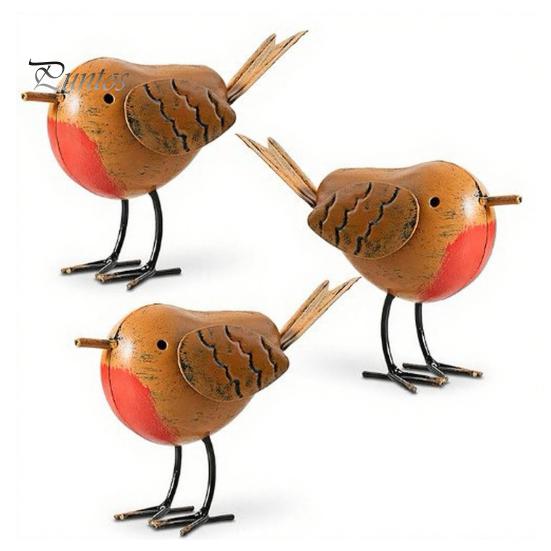 Decorative Bird Sculptures for Bedroom Rustic Metal Birds Decoration, Outdoor Garden Statue Ornaments, Unique Statues Birthday Gifts Distressed