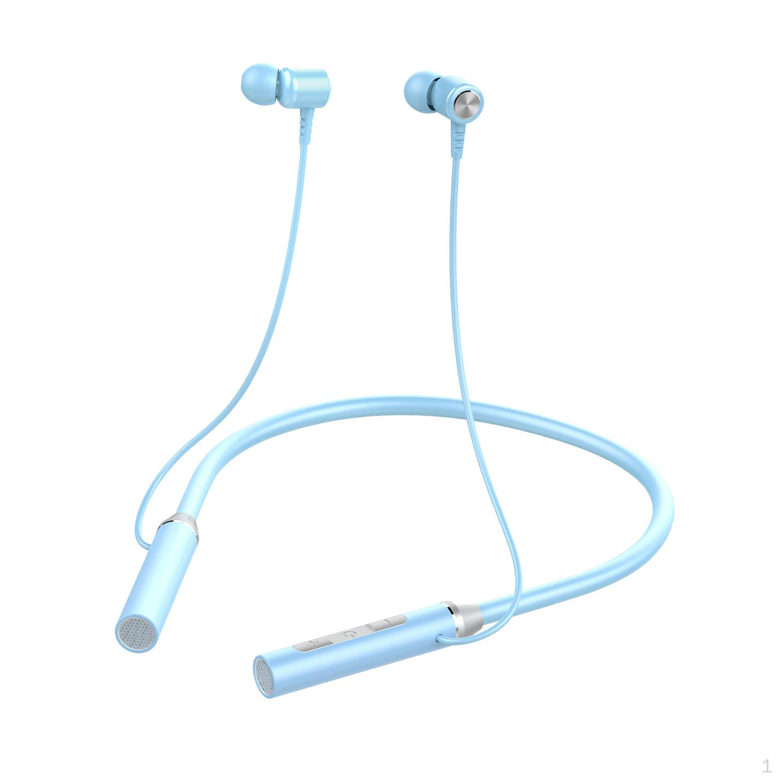 

Wireless Neckband Headphones Earbuds Handsfree Neck Headset Running Blue