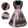 European & American Plus Size Oktoberfest Bavarian Blue Floral Beer Dress Cosplay Costume