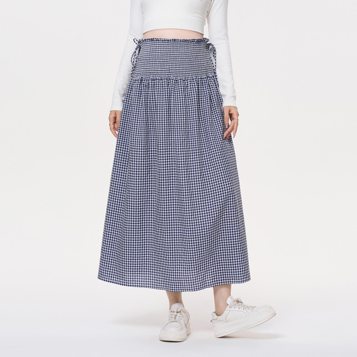 

Літня картата спідниця для вагітних: Легкий та підтримуючий для вагітних мам One Size