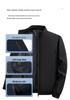 Men's Slim Fit Windproof Jacket - American Business Casual, Stand Collar, Plus Velvet, Warm & Wear-Resistant.