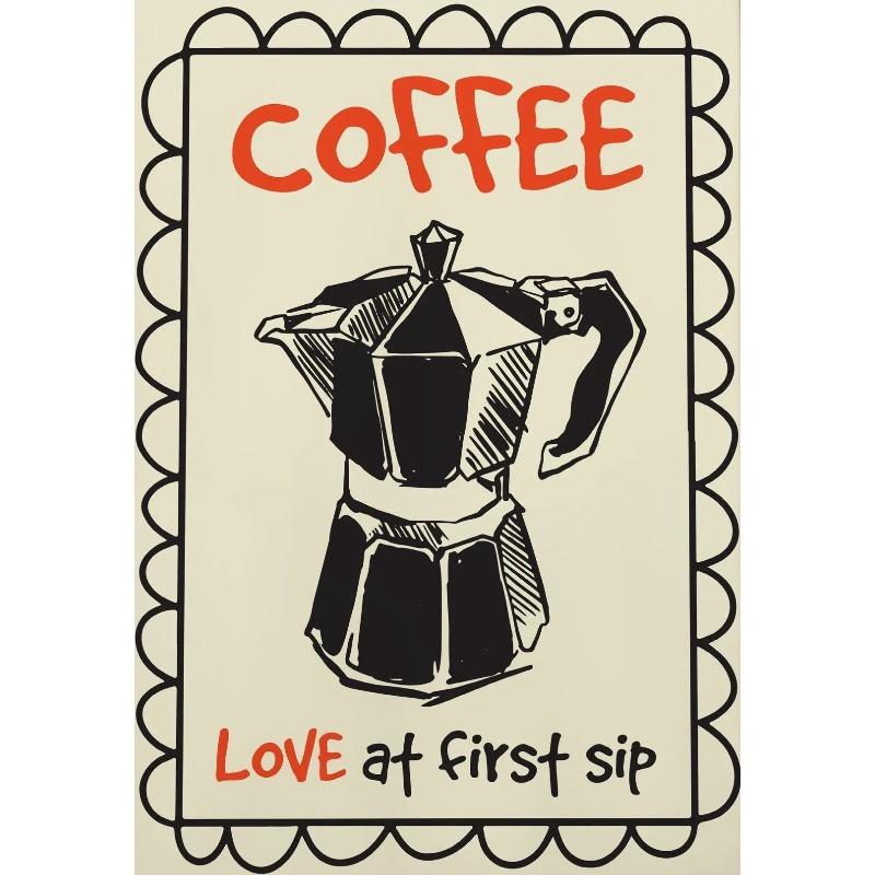 Retro Kitchen Coffee Latte Cocktail Fashion Posters Minimalist Wall Art Print Canvas Painting for Living Room Modern Home Decor