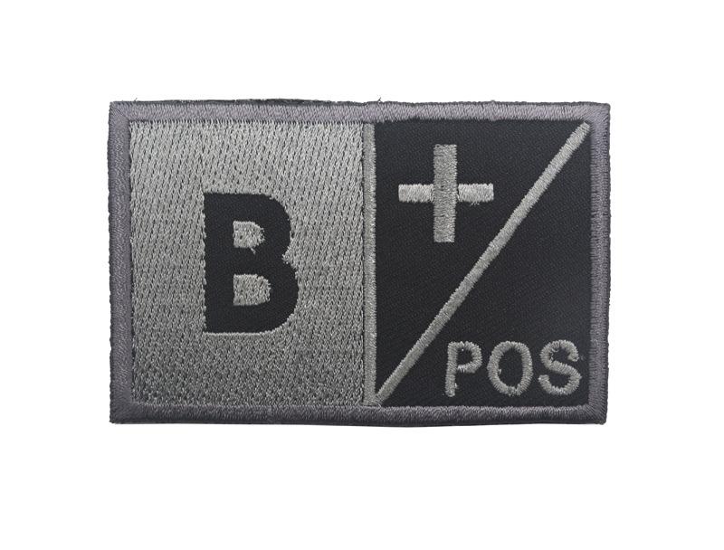 Sea Customer 8X5CM Tactical Helmet Blood Type Morale Patch - Embroidered Fabric Badge for Outdoor Backpacks.