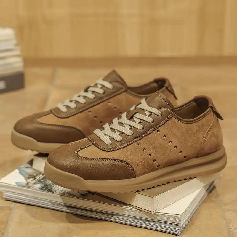 Fashion With Lacing Normal Leather Men's Light Shoes Hiking Boot Men Sneakers Man Summer Sport On Offer 2025 Gifts Hit