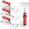 A25F-4 Pcstile Tools Stainless Steel Square Notched Trowel Set Masonry Hand Kit For Wall Floor Tiling Installation