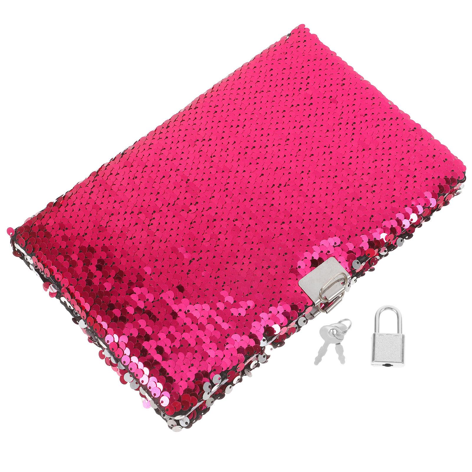 Reversible Sequin Notebook Lock Privacy Journal Diary Mermaid Theme Daily Writing School Supplies Cute Notebook