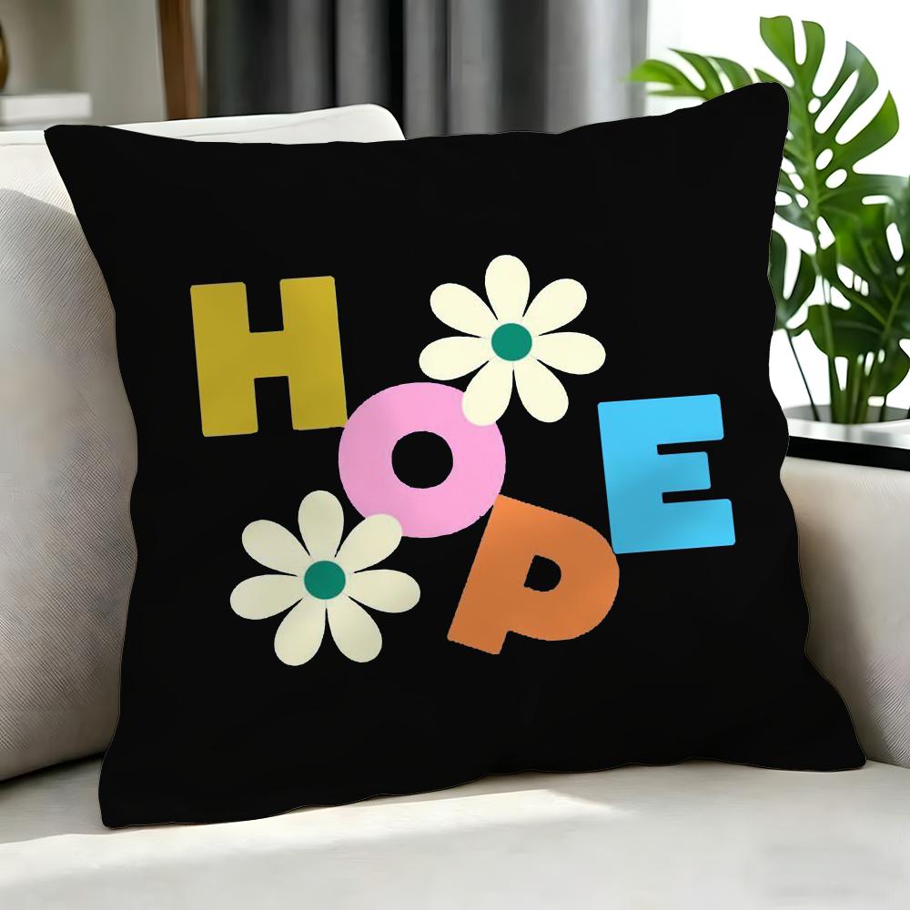 SSimple Daisy Text Cartoon Print Cushion Cover Cushion Cover Set Pcs x x x Pillowcase Decorative Sofa Home Decor