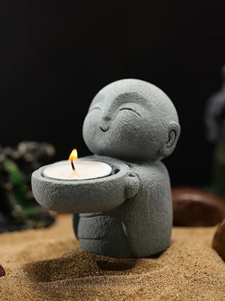 Kleiner Mönch Kerzenhalter Basis, Retro Kerzenhalter Handwerk, Heimdeko Artikel, Esstisch, Schlafzimmer, Arbeitszimmer Schreibtisch Ornament