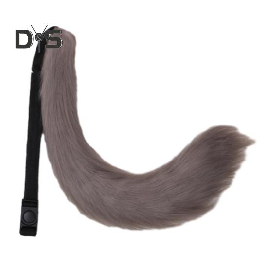 Cosplay Fake Fox Tail Soft Fuzzy Plush Solid Color Adjustable Waist Circumference Elastic Band Performance Club Dance Paty Costumes Prop Artificial
