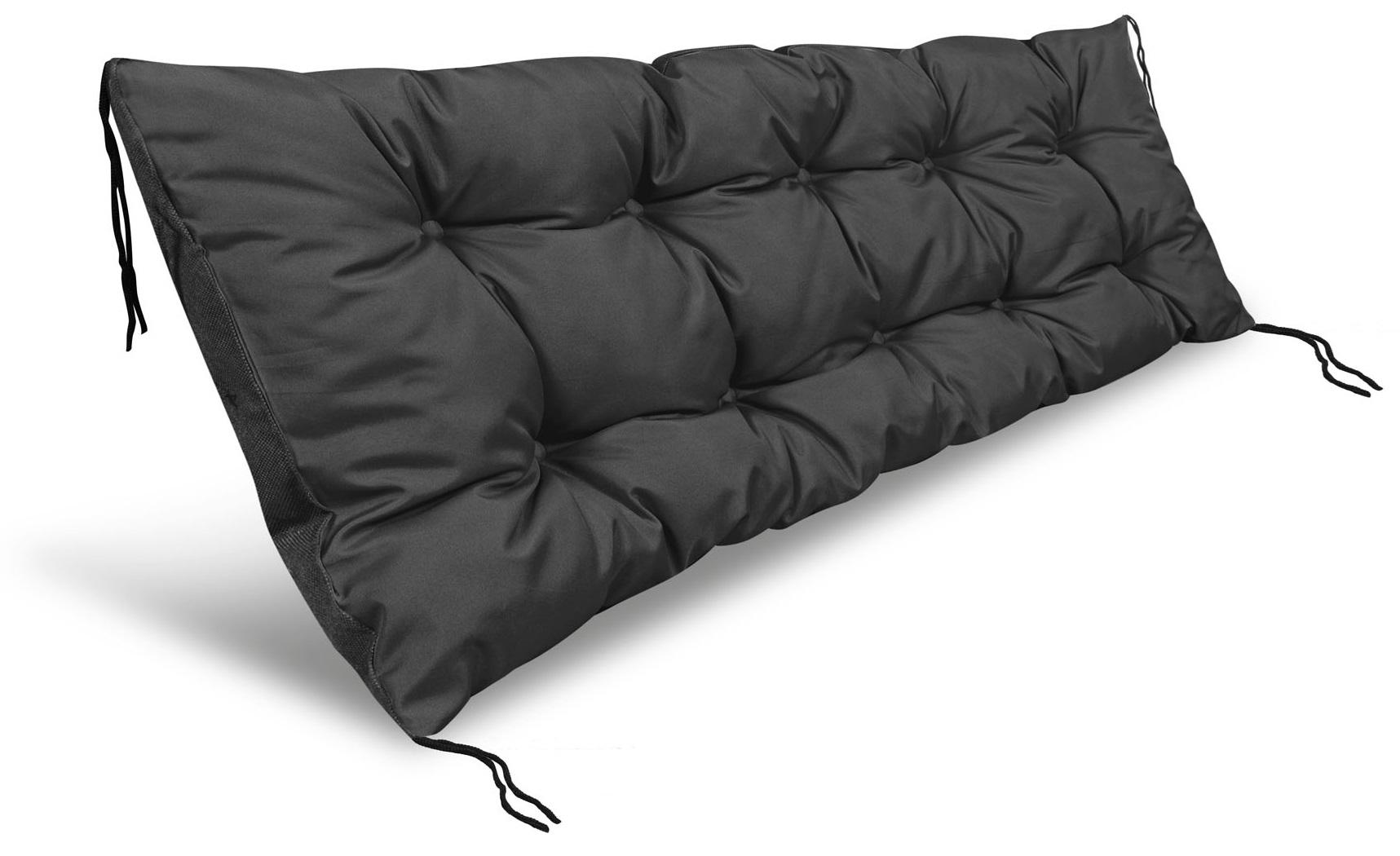 Garden cushion 150x50 cm for bench, swing, pallet, waterproof, black