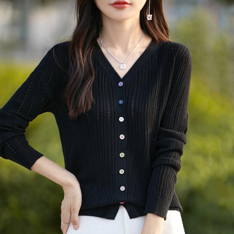 Women's Cashmere Cardigan Qinghe Cashmere 50% Wool 50% Silk Women's Autumn and Winter Cashmere Cardigan Soft and Warm
