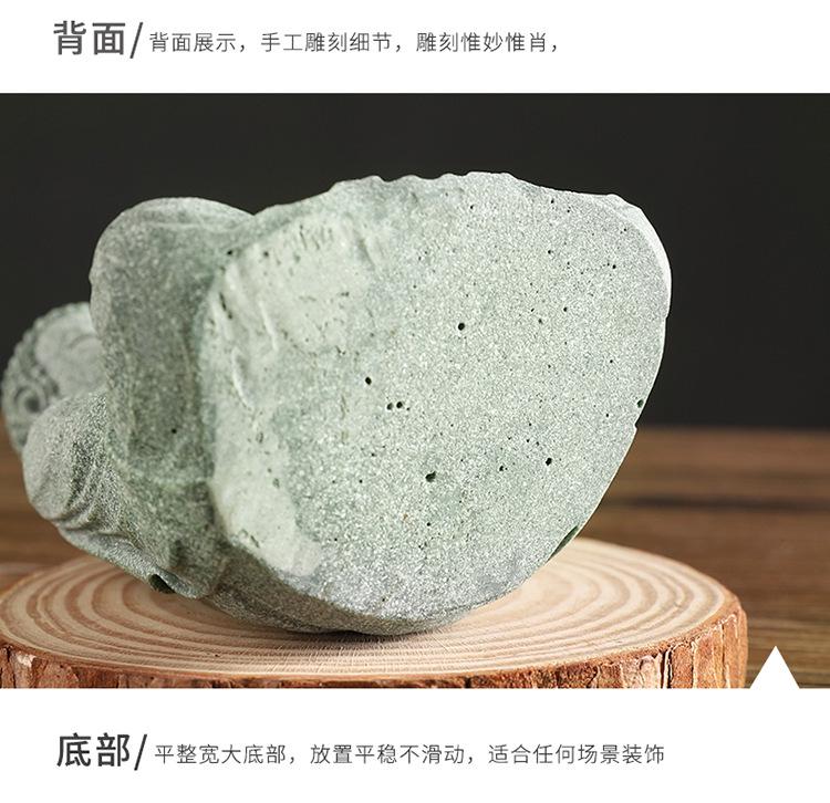 Green Sandstone Buddha Statue: Zen Decor for Home and Garden