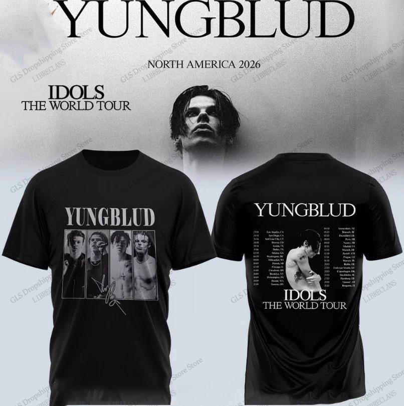 New Vintage Rock Band Yungblud World Tour 3d Print Tshirt Unisex Unisex Fashion Plus Size Tops Tee Harajuku Short Sleeve Tshirt Boy