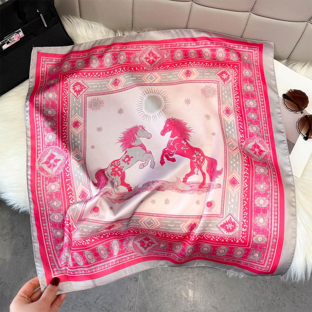 Fashion Square Fashion Foreign Style Small Silk Scarf Women'S Headband Decorative Scarf Dual-Purpose Small Square Scarf New Scarf