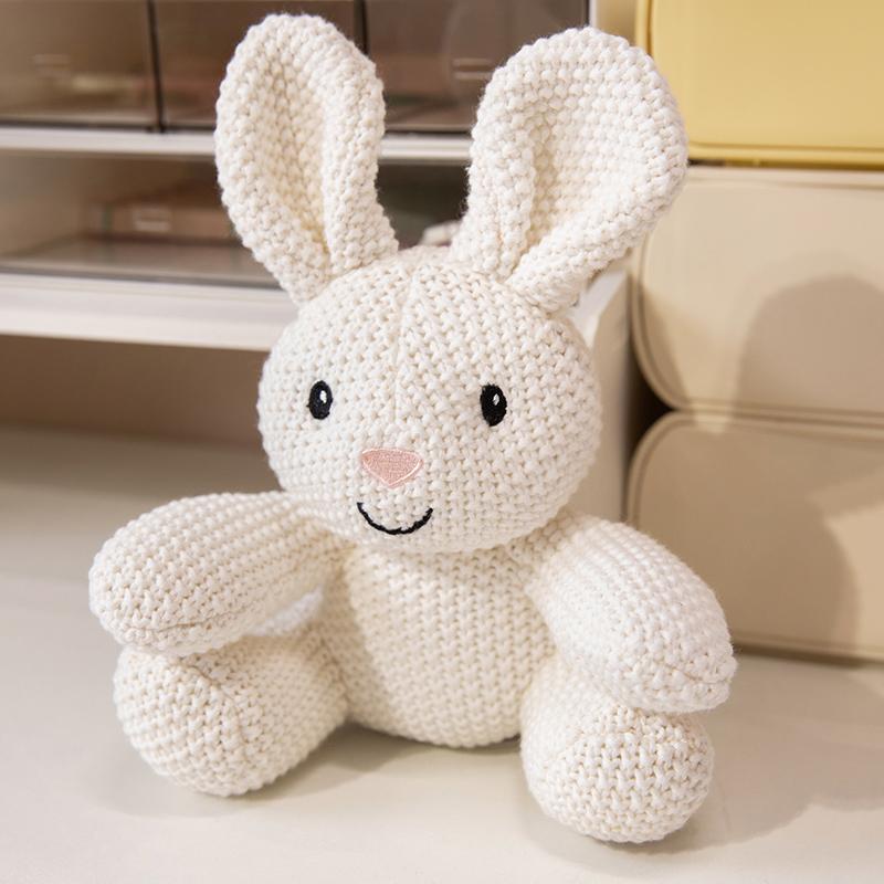 

Non-Toxic Cartoon Creative Knitted Animal Plush Doll Knitted Elephant Octopus Shark Fox Dinosaur Rabbit Bear Turtle Soothe Toys For Kids see choose option
