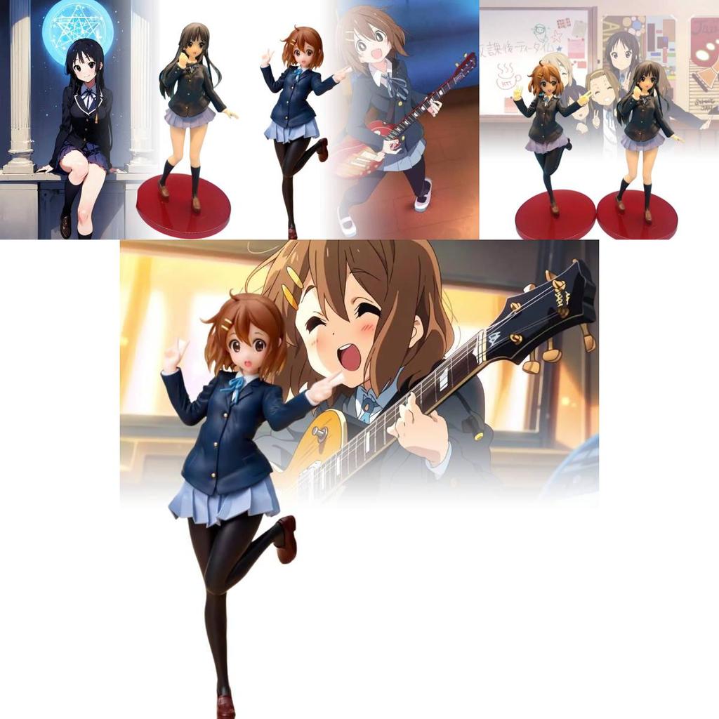 High Quality Coreful Pvc Figurine Of Yui Hirasawa And Mio Akiyama With Stunning Red Base
