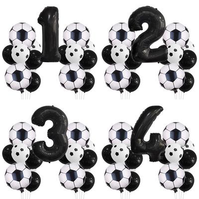Football-themed Football Balloons - Set for Birthday Party Decoration Scene - Aluminum Film Balloon Set