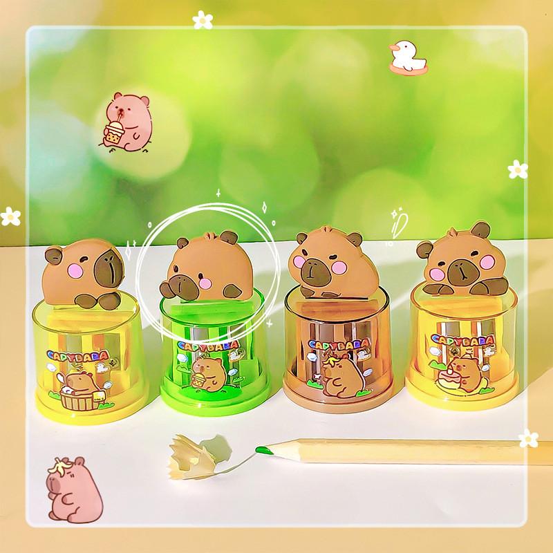 1pcs Capybara Double Hole Pencil Sharpener Cartoon Cute 3D Modeling Student Pencil Sharpener
