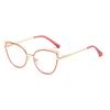 New cat eye glasses frame women's trend fashion metal glasses frame fashion color-changing anti-blue light glasses