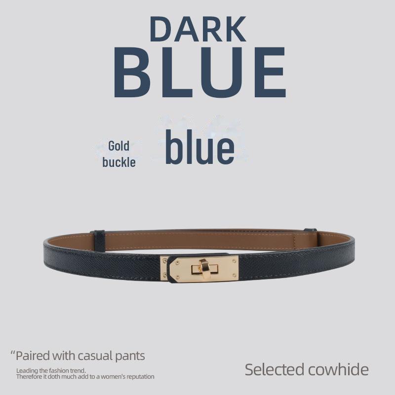 Vintage Stil Echtes Leder Damen Skinny Taillengürtel zur Kleiderdekoration