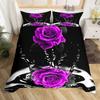 Rose Duvet Cover Twin King For Boys Girls Valentine's Day Gift Romantic Floral Bedding Set Water Flower Blossom Comforter Cover