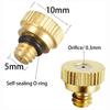 10 Stück Messing Wassersprühzerstäuber für Gartenkühlung Bewässerung 2-Punkt Schnellsteckdüse Niederdruck Zerstäuberspray