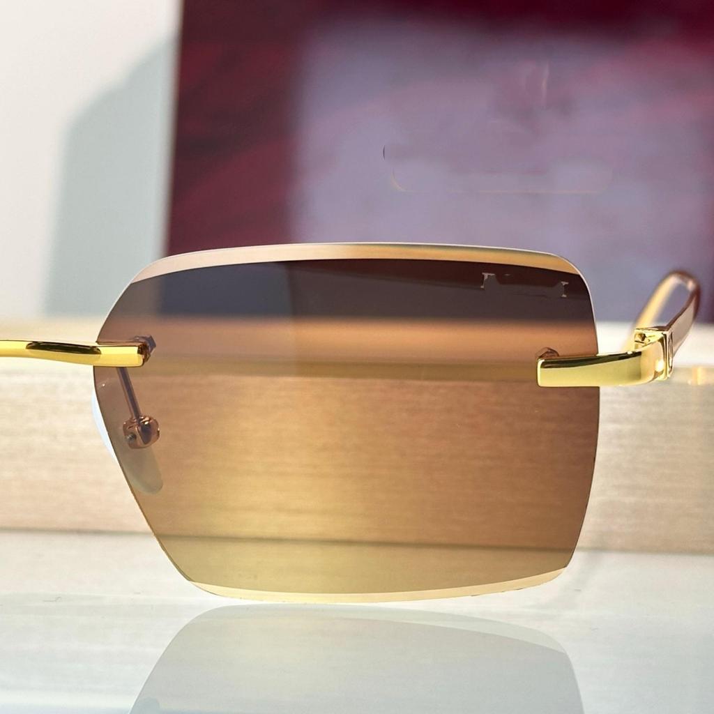 Unisex Luxury Frameless Square Sunglasses - Versatile Metal Fashion for Parties and Photos