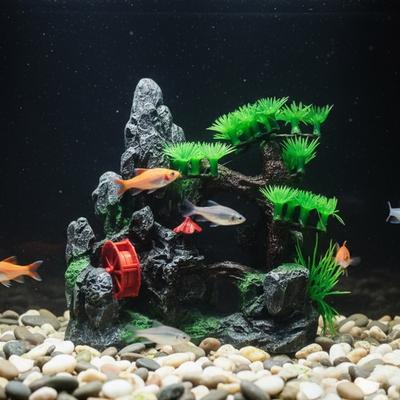 Garden Decor Simulation Fish Tank Ornament Natural Look Resin Rockery Statue Retro Artificial Aquariums Statue Landscaping