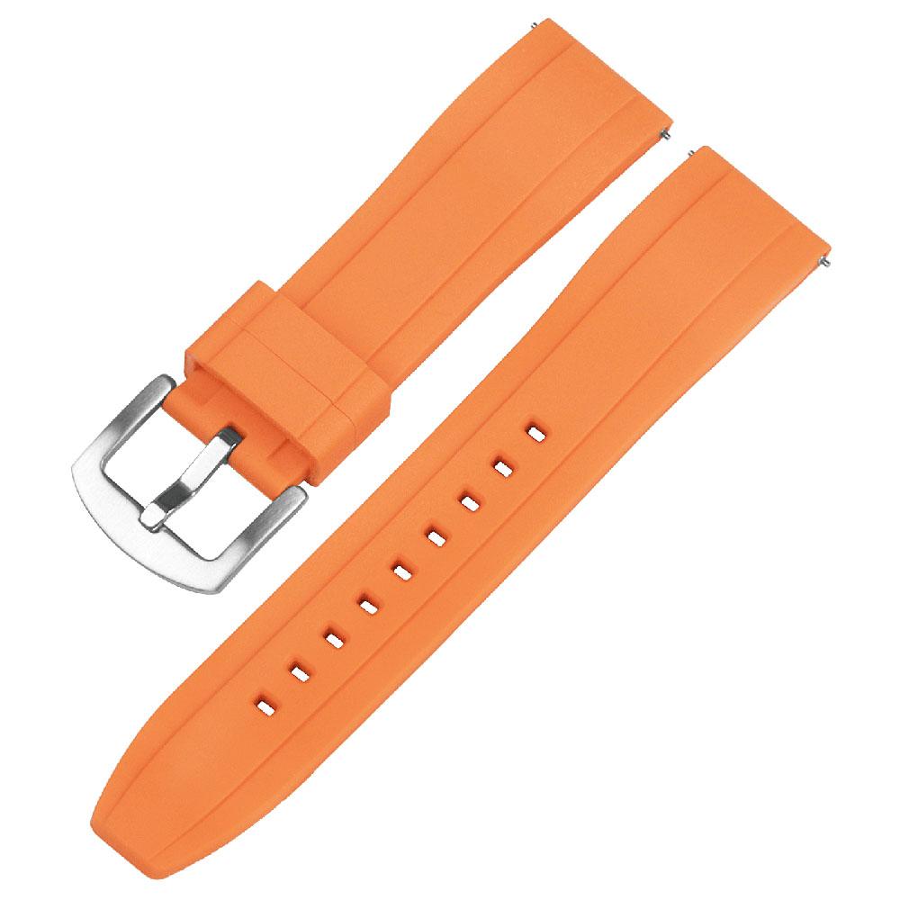 

Силиконовый ремешок 20 мм 22 мм для Huawei Gt3/4 46 мм Резиновый ремешок для часов для Rolex Sport Водонепроницаемый браслет для Citizen 20mm оранжевый
