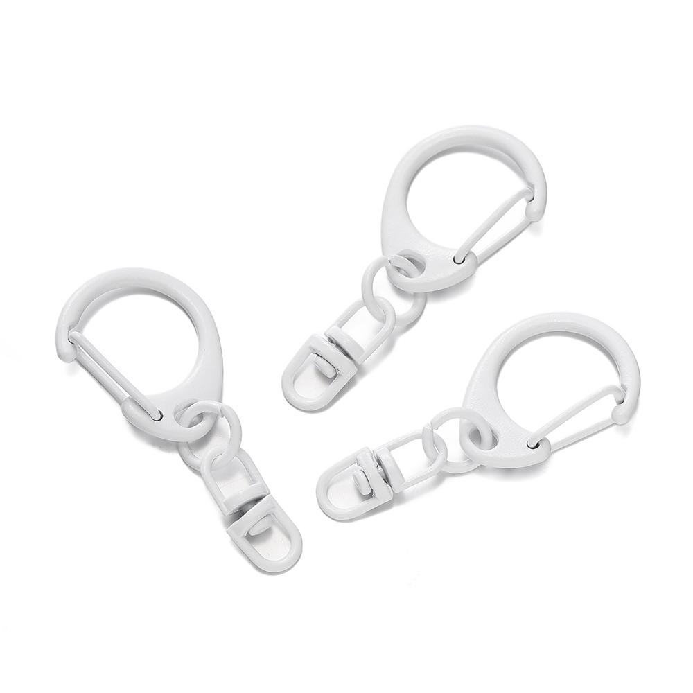 5pcs Alloy Colorful D-shaped Hooks With Rotatable Eight-character Buckle for DIY Keychains Crafts Bag Charms Key Ring Findings