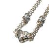 Neue Herz Perlen Strass Choker Halskette mit Doppel C Logo und Diamantkette