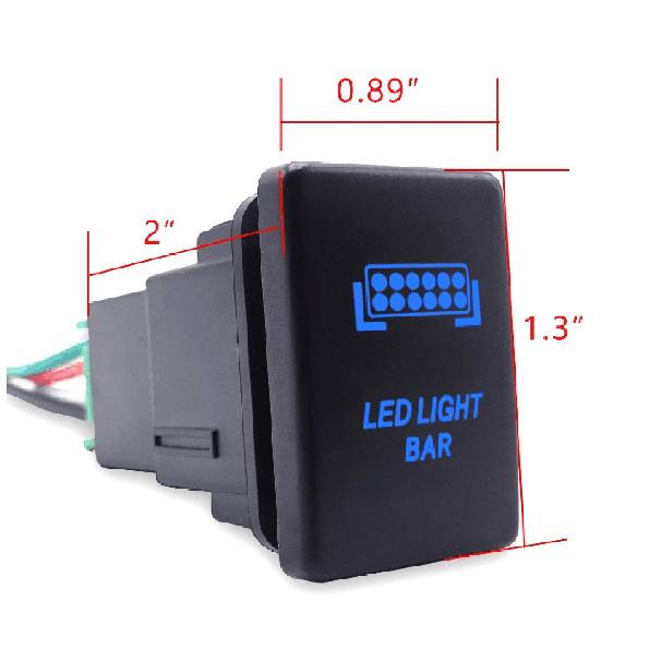 Wsays LED Light Push Switch On/Off with Connector Wire Kit Blue Backlit Compatible with Toyota Tacoma Tundra 4Runner