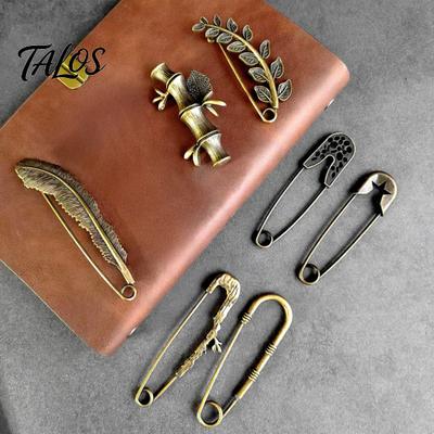 Coats Decorative Pin Vintage Bronze Safety Pin, Large Feather Bird Leaf Flower Lapel Elegant Men Women Brooch for Coats, Jackets, Hats, Bags Design