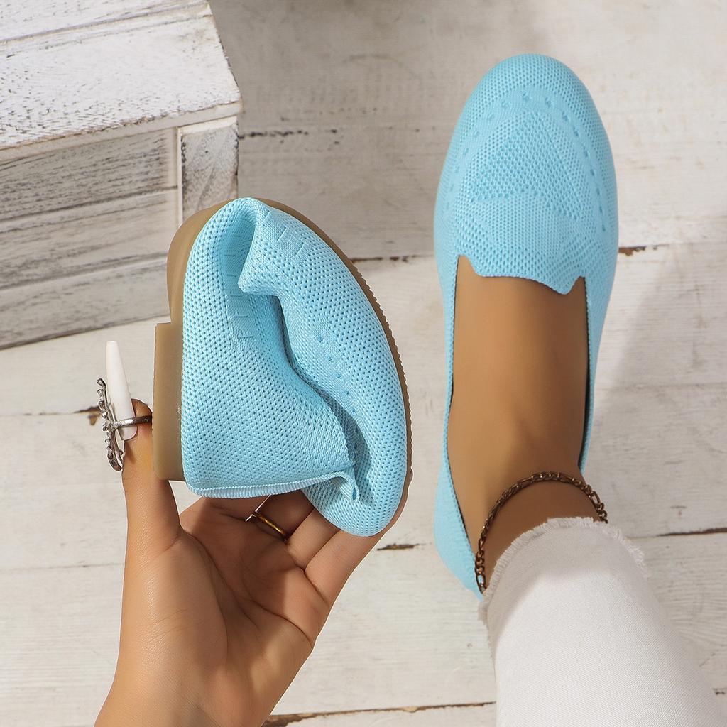 New Oversized Single Shoe with Fly Woven Mesh Surface, Shallow Mouth, One Foot Kick, Lazy Flat Bottom Casual Women's Shoes